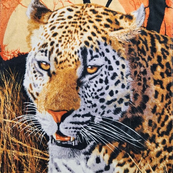 Vintage Leopard Big Cat 28x59 Beach Towel 100% Cotton - Picture 2 of 8